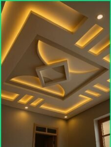 Gypsum Ceiling Design and Lighting Installation