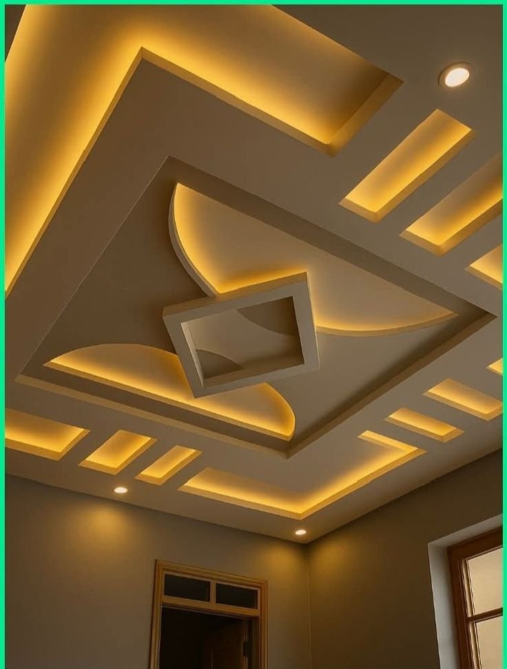Gypsum Ceiling Design and Lighting Installation