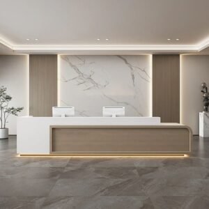 Marble look sheet wall cladding for office reception