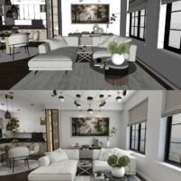 Living Room 3D Rendering