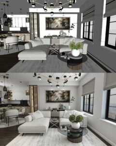 Living Room 3D Rendering