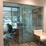 Office Frameless Glass Door Installation